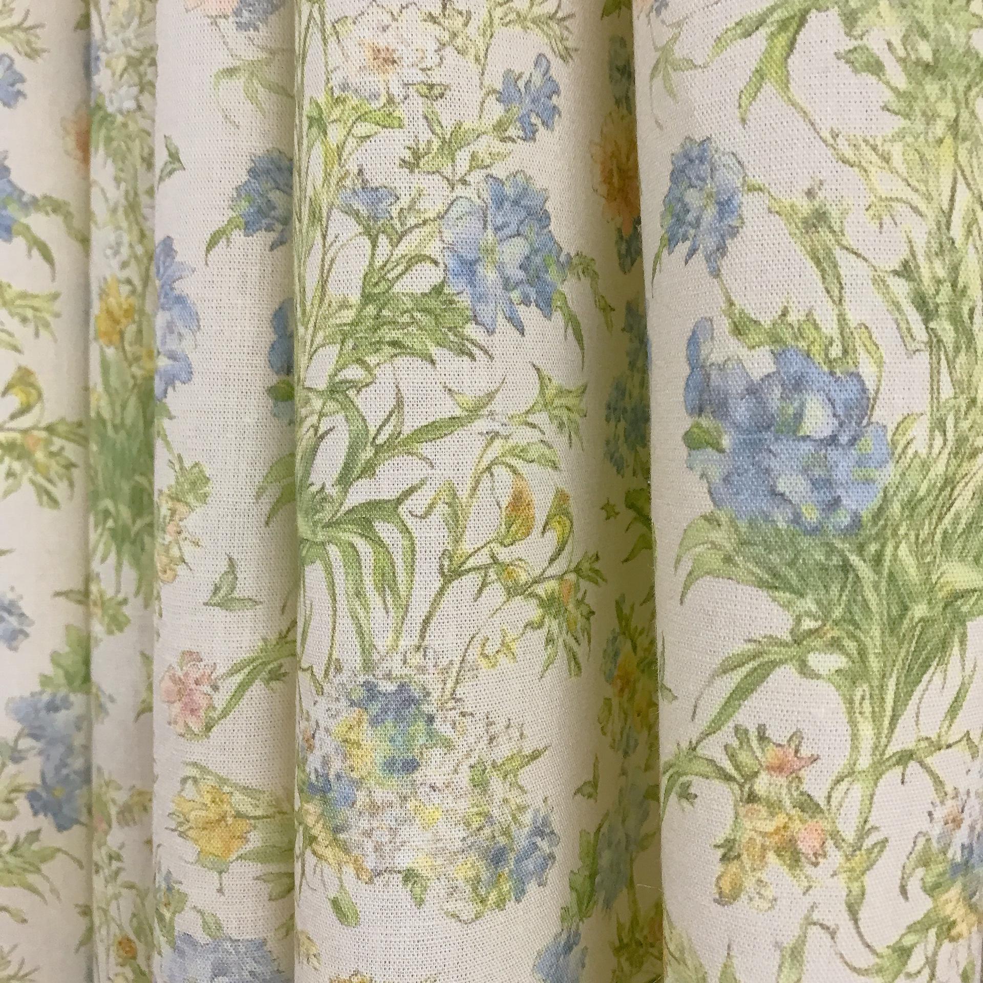 Delicate Floral Drawing Curtain on Ivory