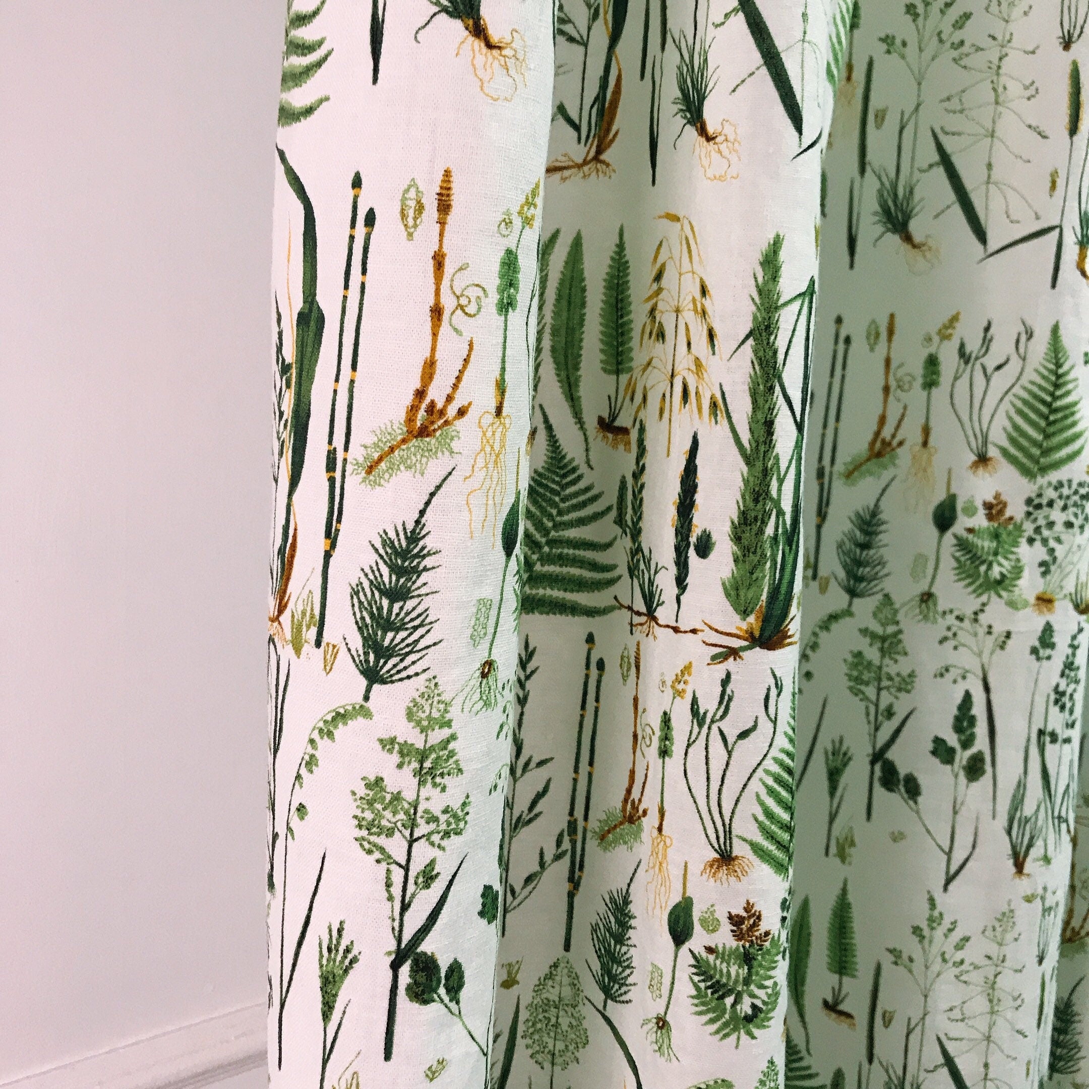 Green Plants Curtain on White