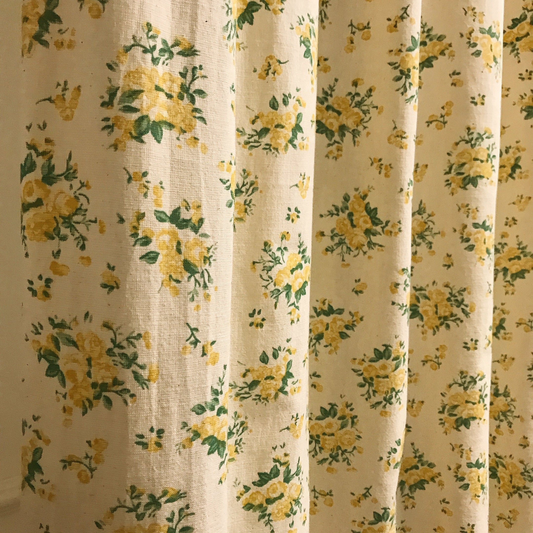 Yellow Roses Green Leaves on Natural Beige