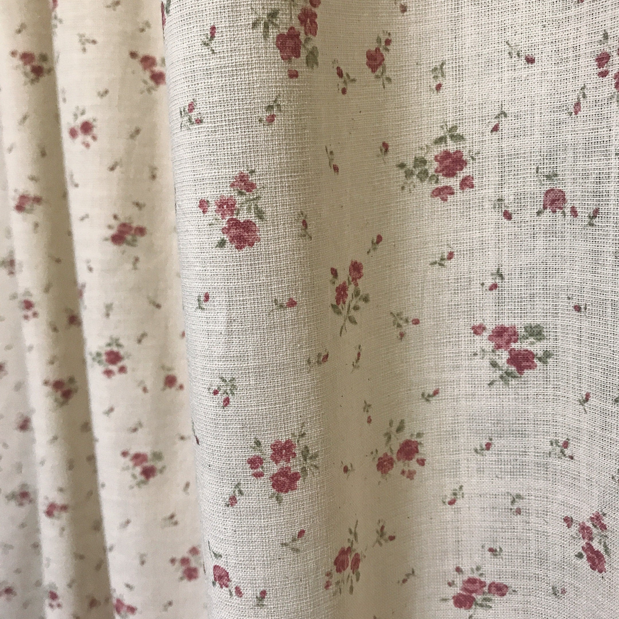 Soft Burgundy Floral Curtain on Natural Beige