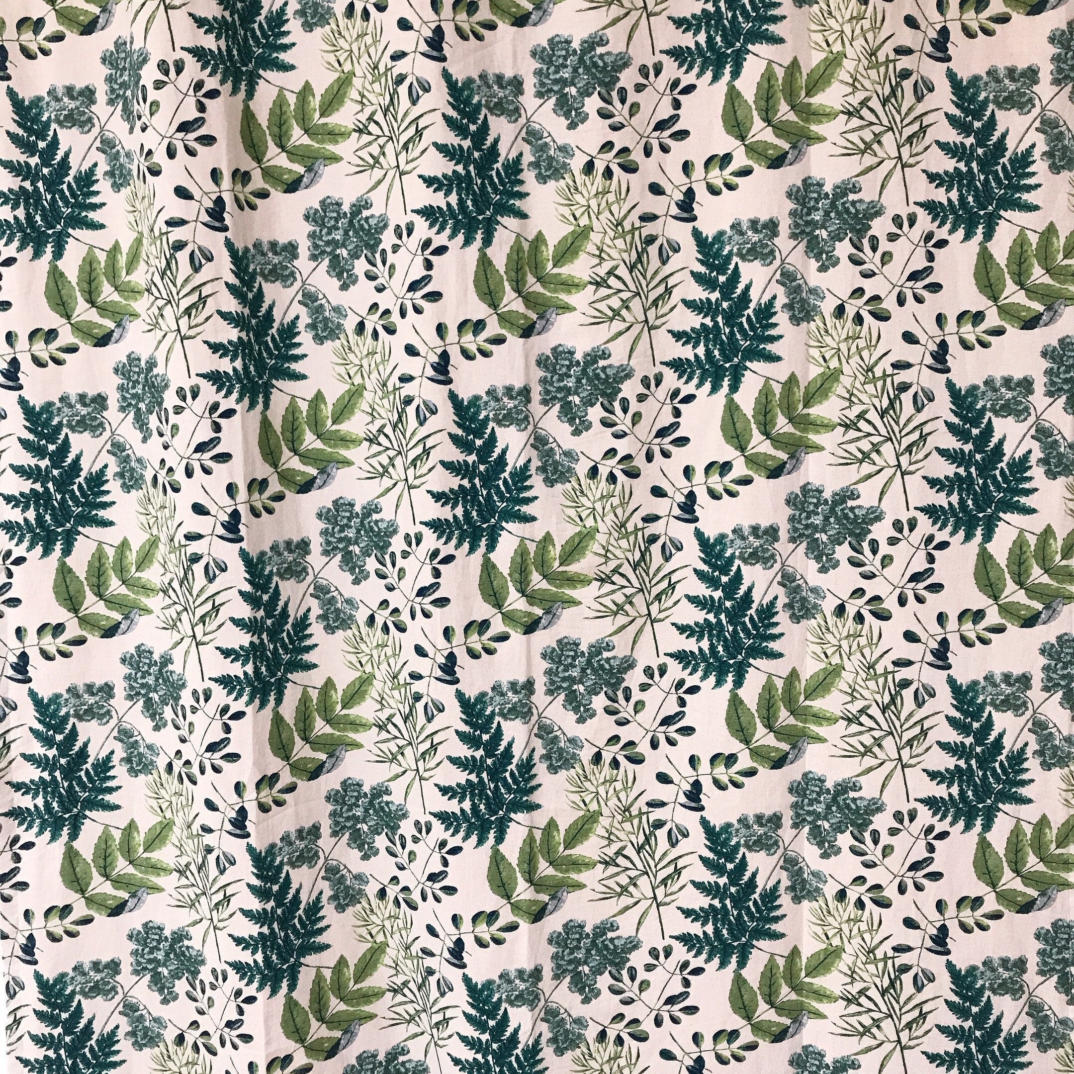 Green Leaf Curtain on Natural Beige