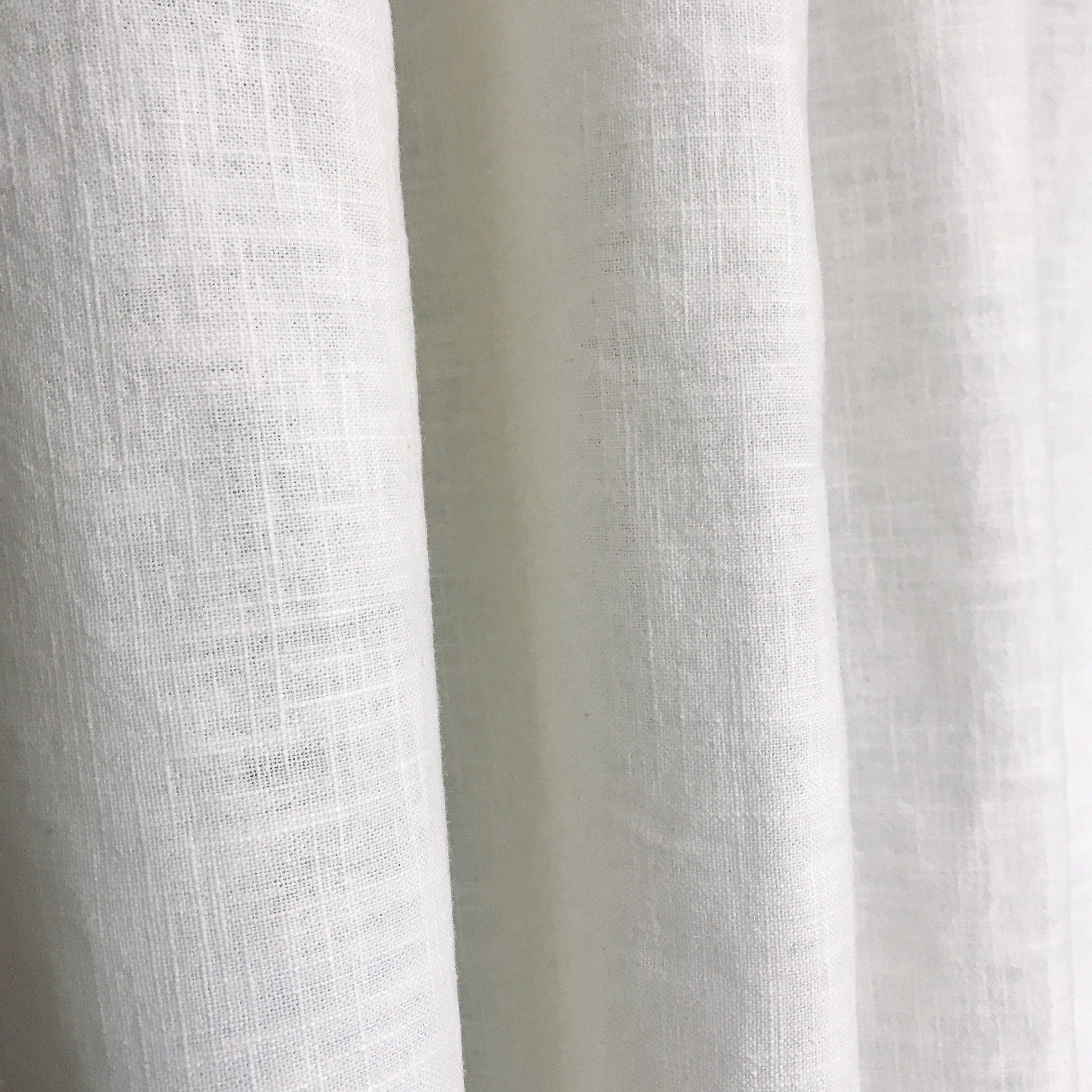 Washed White Linen Curtain