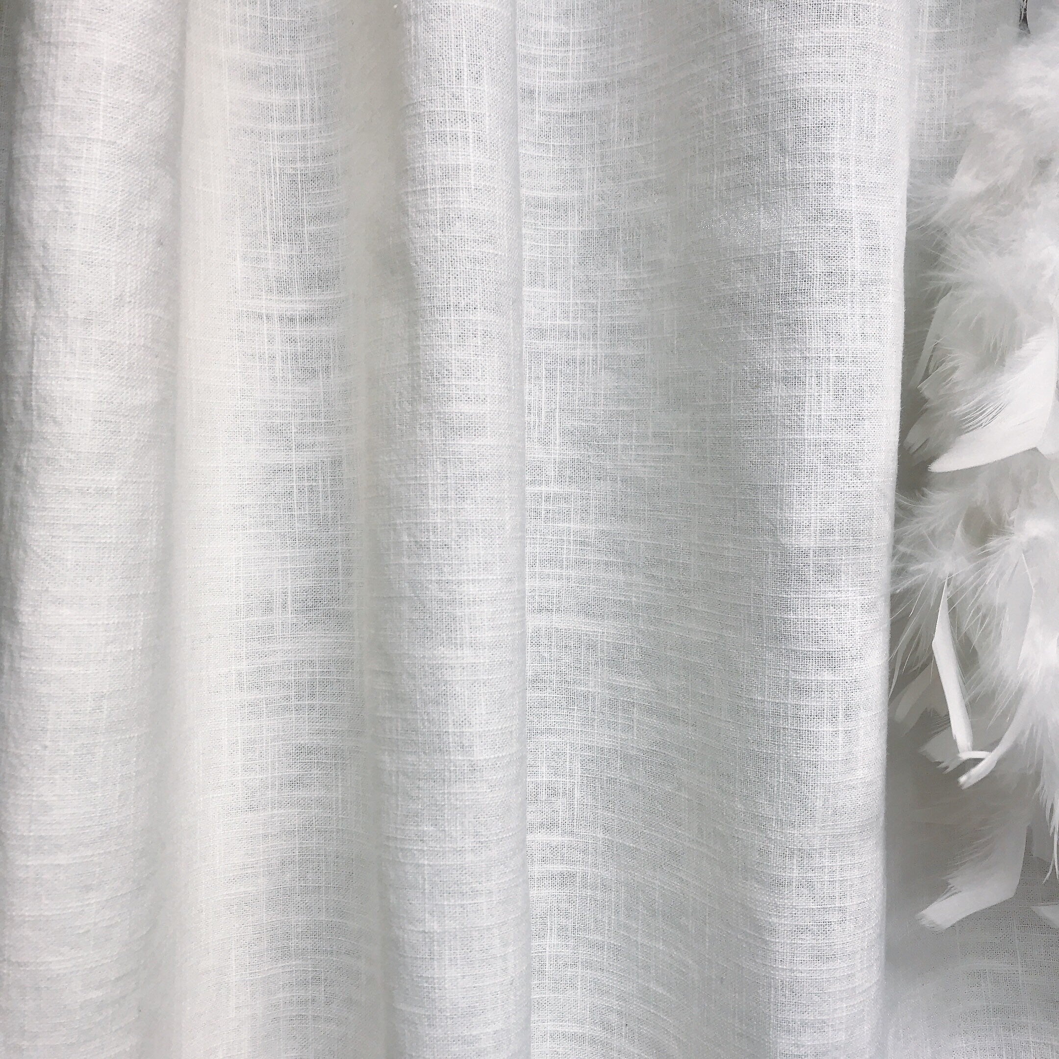 Washed White Linen Curtain