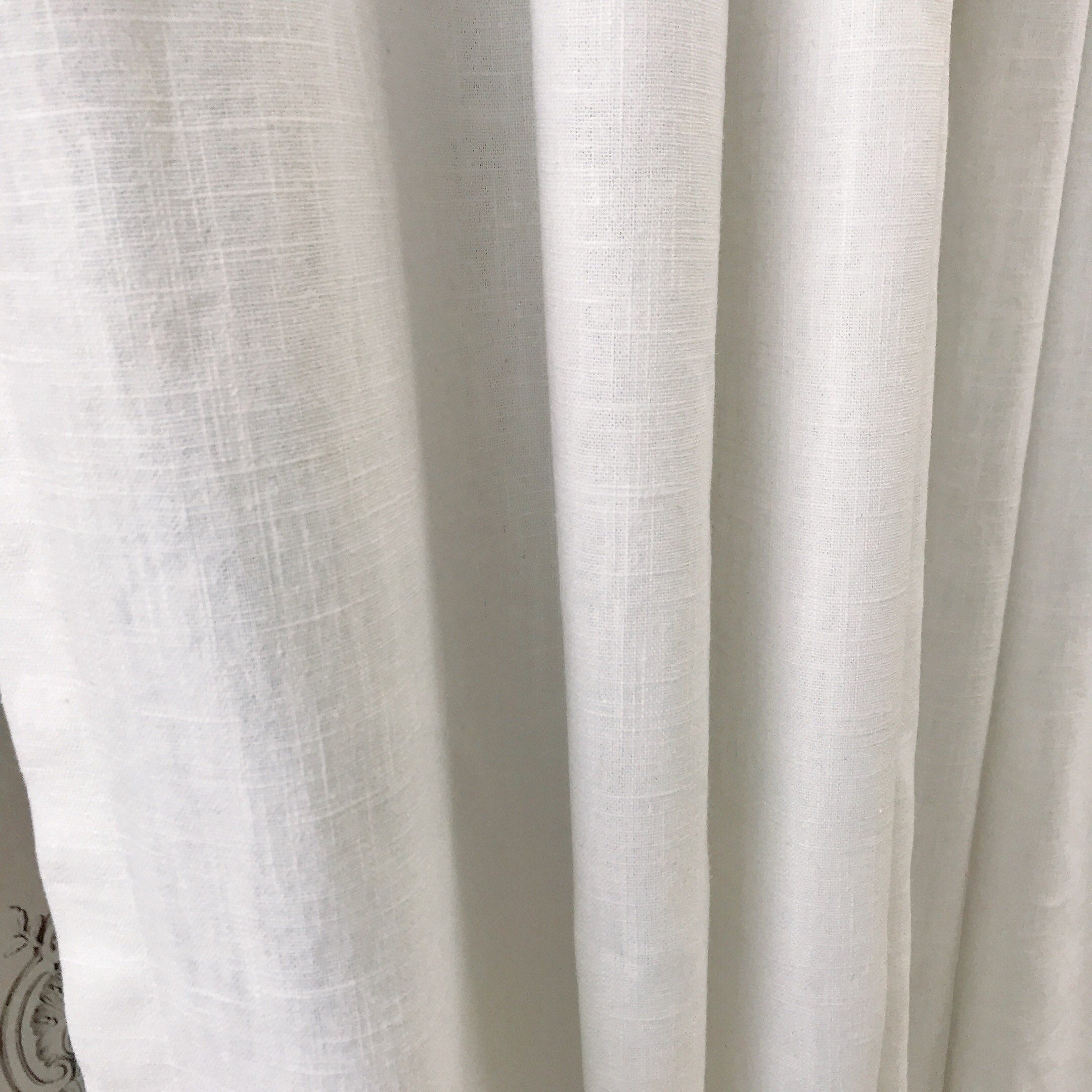 Washed White Linen Curtain