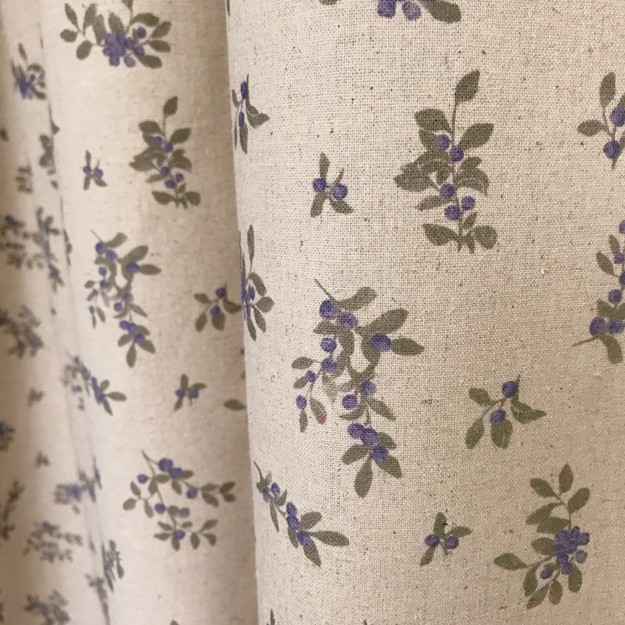 Blue Berry Curtain on Natural Beige