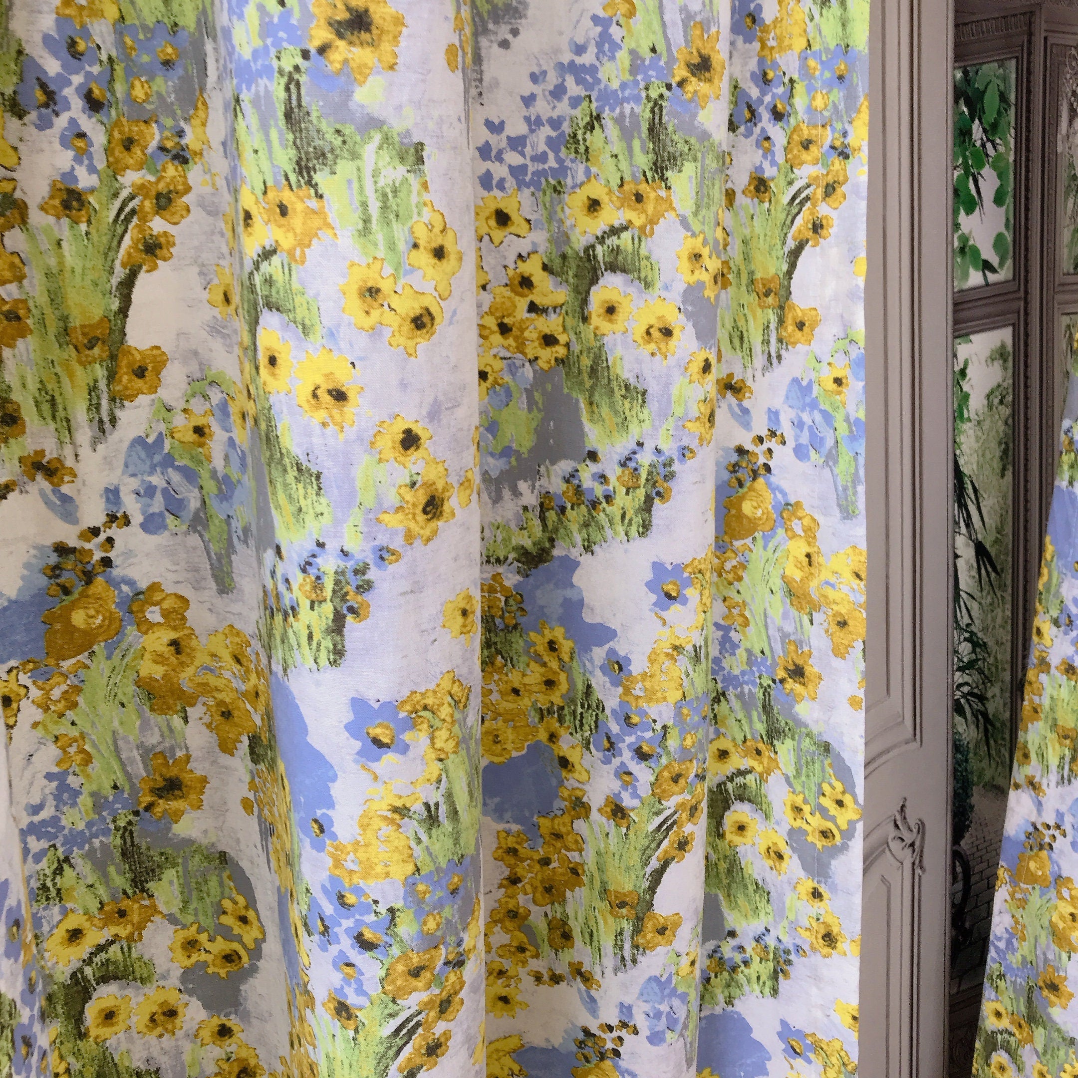 Buttercup Multi-color Abstract Floral Curtain