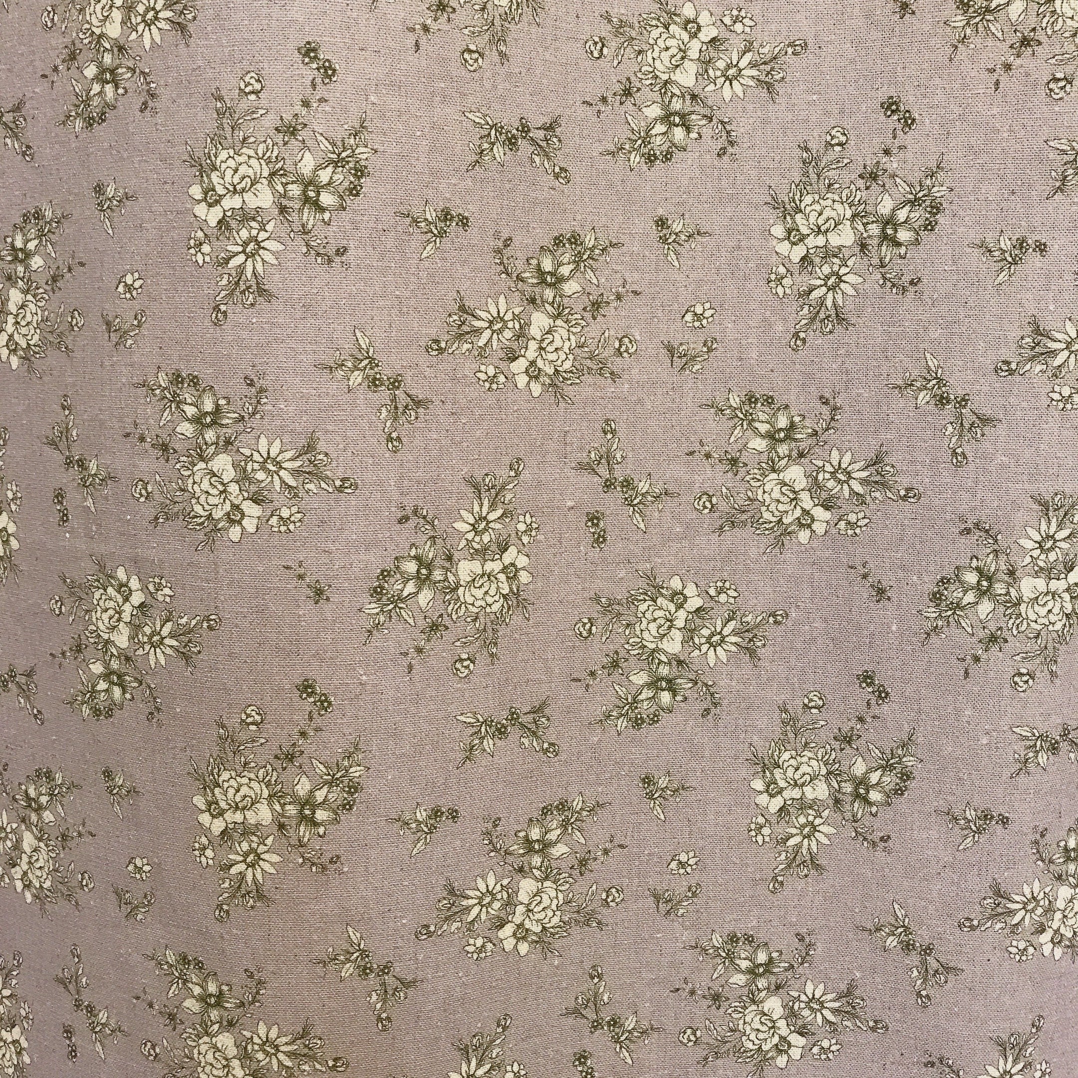 Natural Beige Floral Curtain on Faded Purple