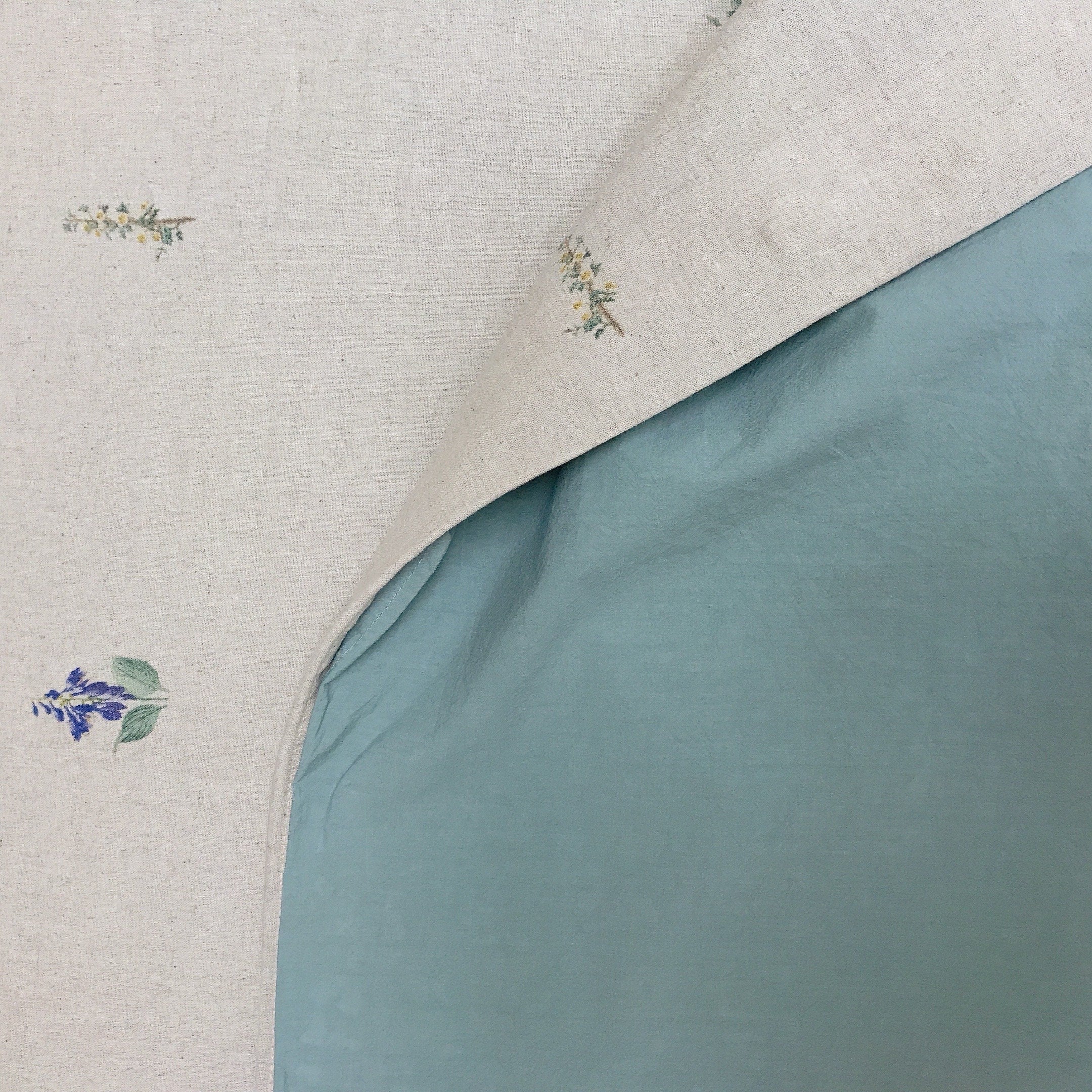 Subtle Botanical Duvet Cover on Natural Beige