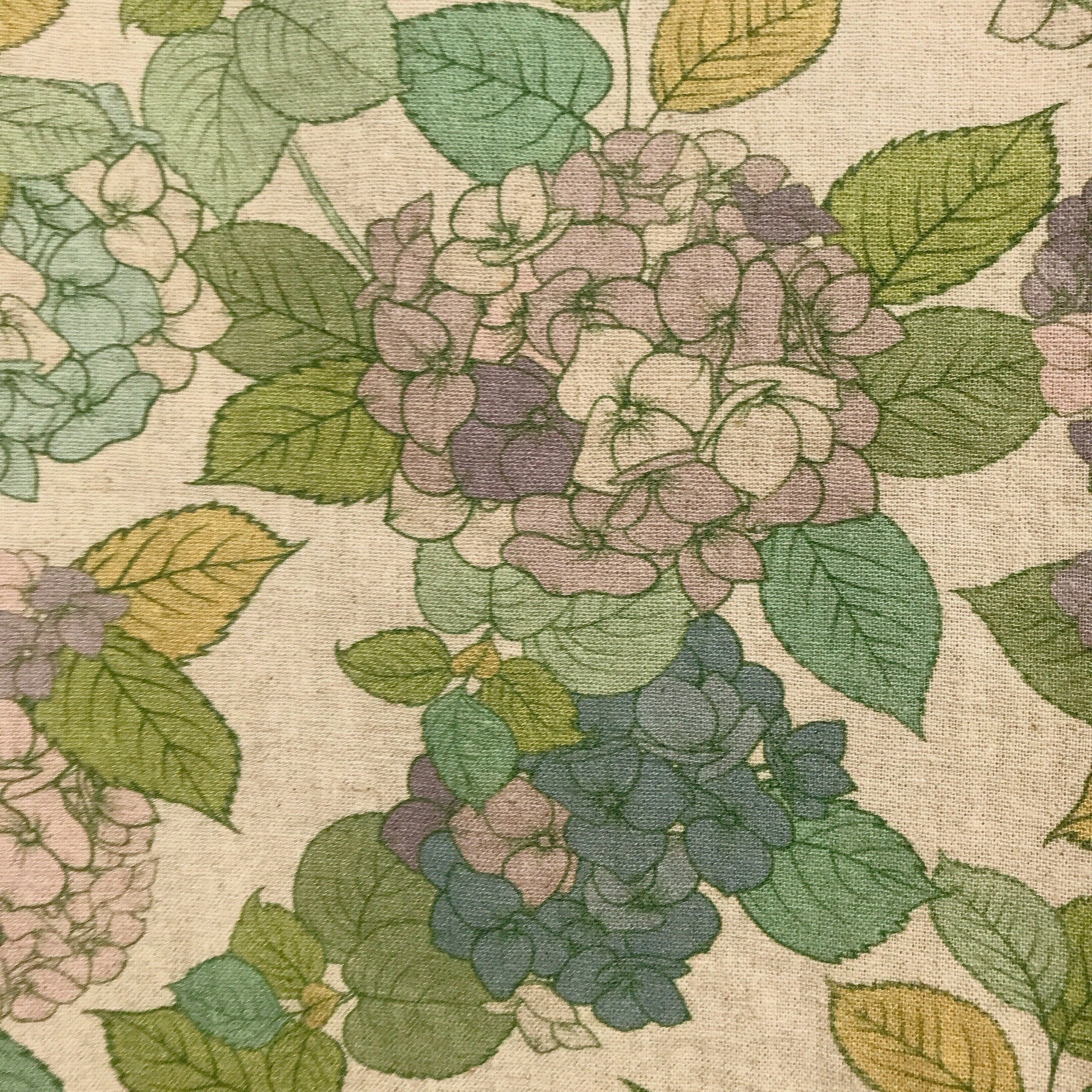 Purple Hydrangea Curtain on Natural Beige