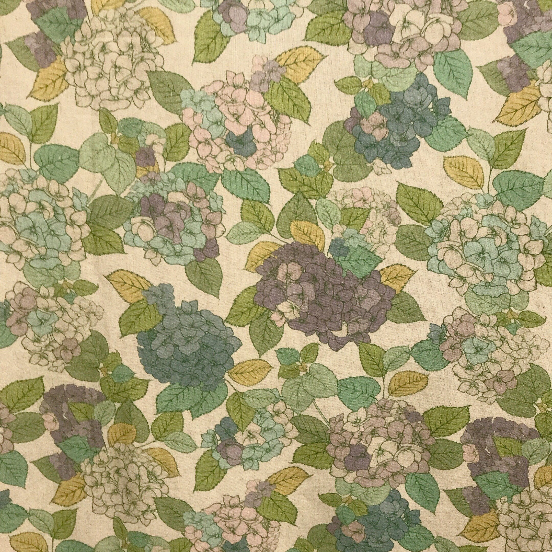 Purple Hydrangea Curtain on Natural Beige