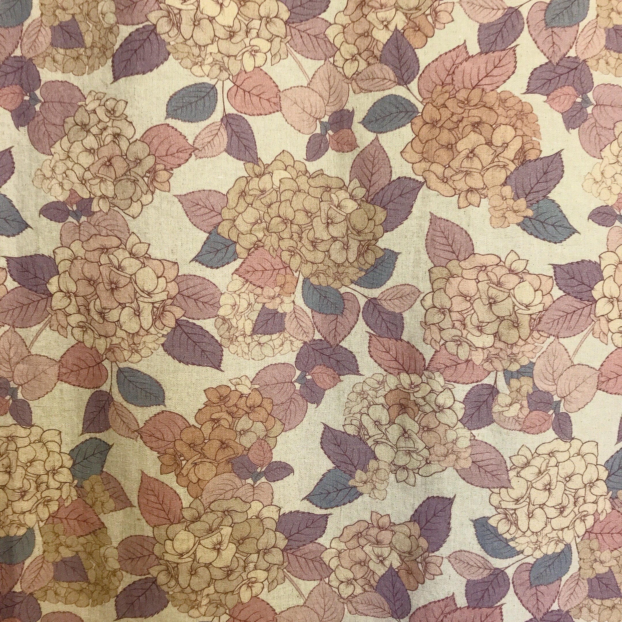 Pinky Beige Hydrangea Curtain on Natural Beige