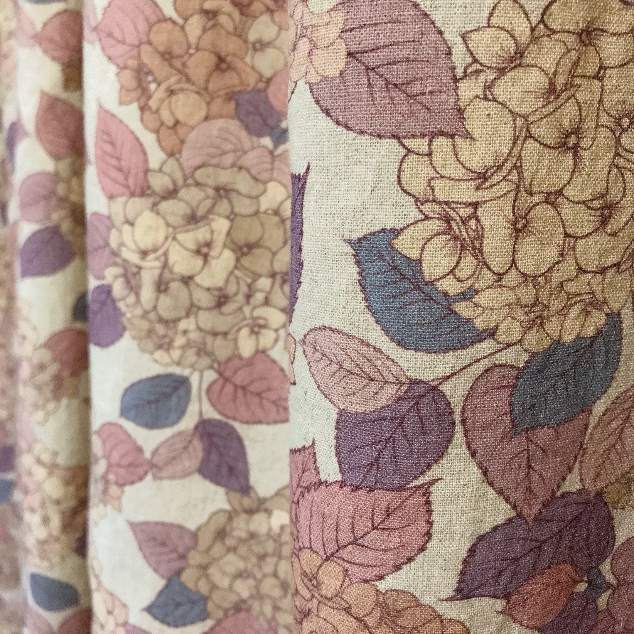 Pinky Beige Hydrangea Curtain on Natural Beige