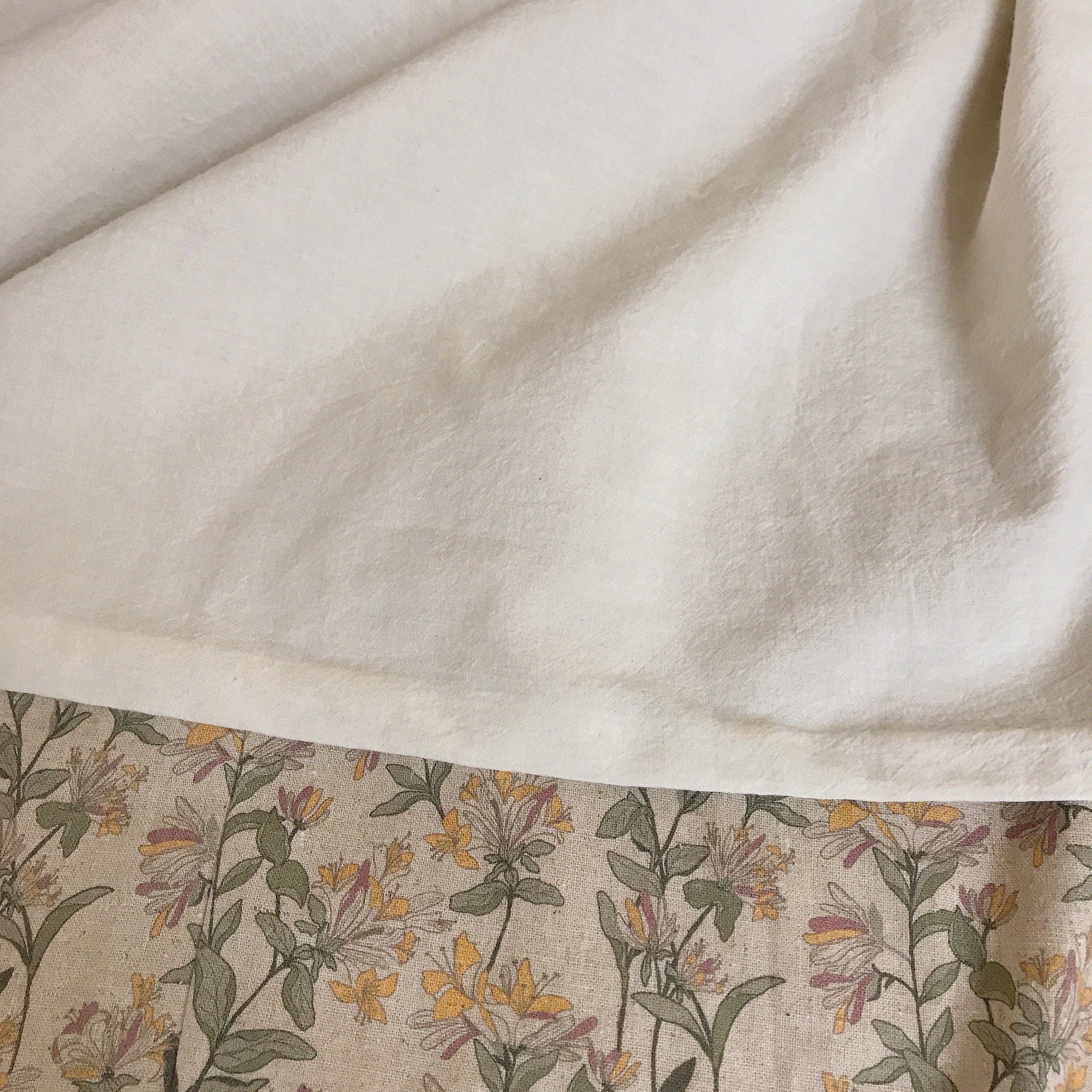 Light Orange and Plum Pink Floral Duvet Cover on Natural Beige