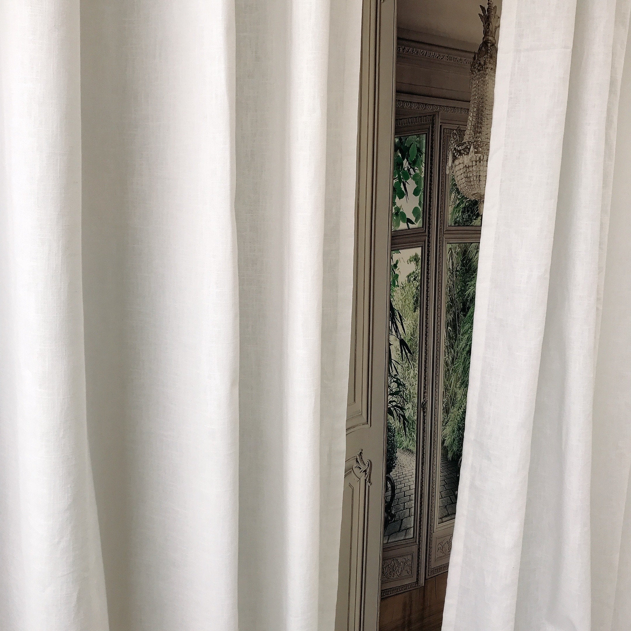 Soft Natural White Linen Curtain