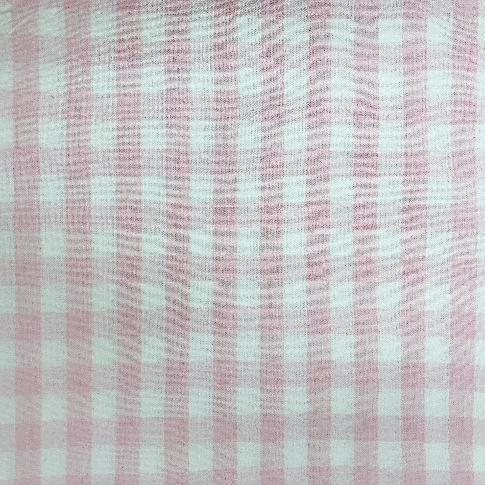 Soft Pink and Ivory Mini Gingham Curtain