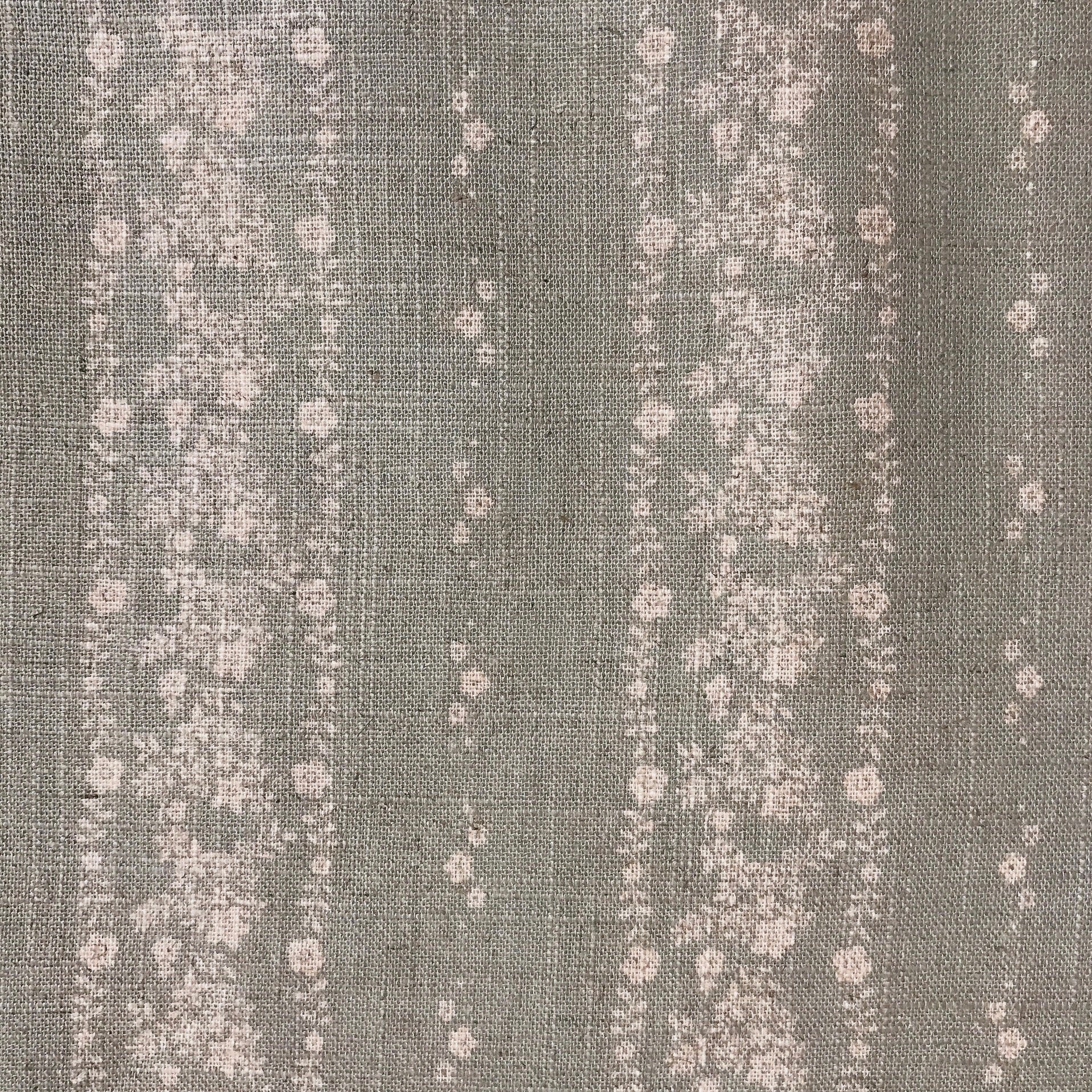 Natural Beige Vertical Floral Curtain on Dark Mint