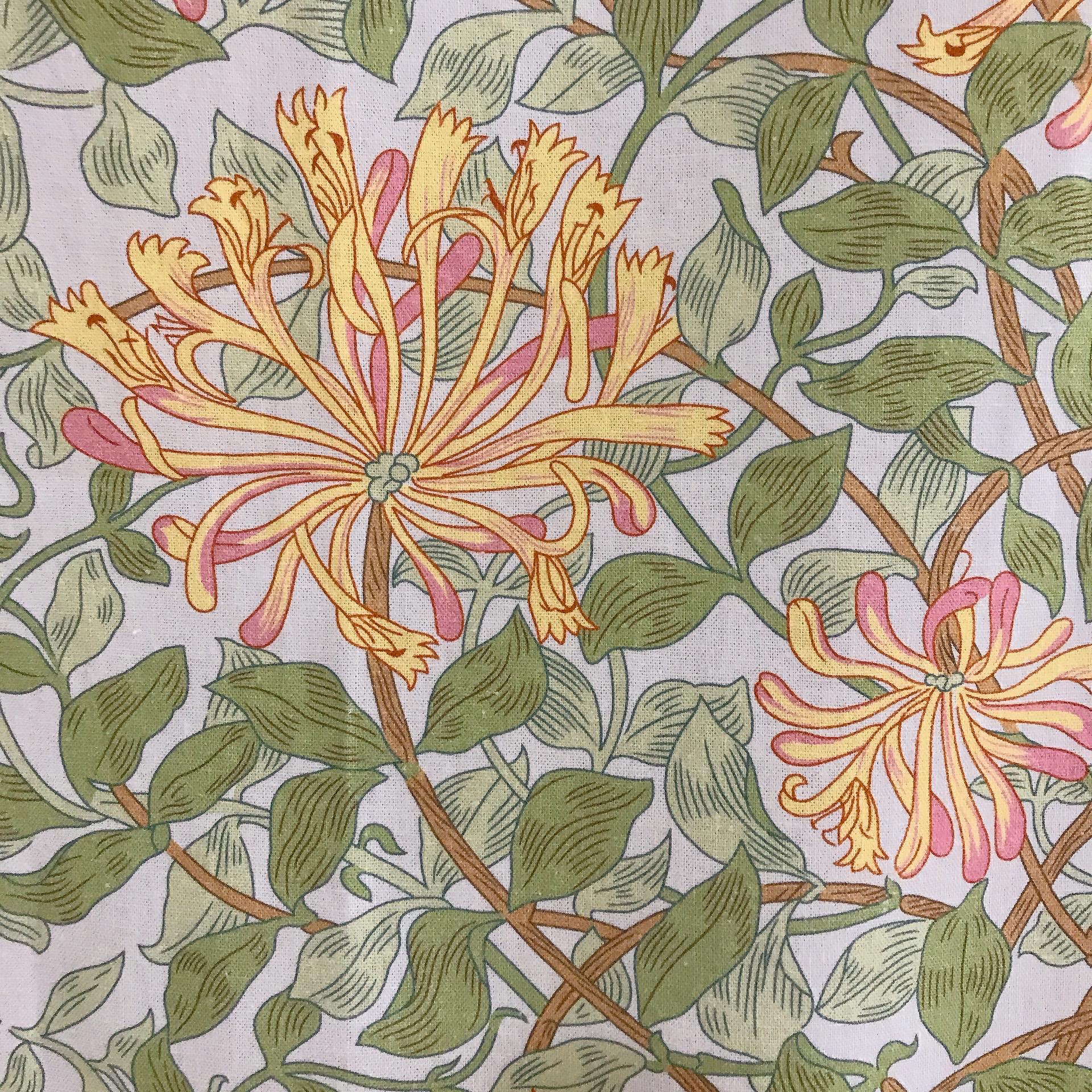 Yellow Sage Green Floral Curtain on White