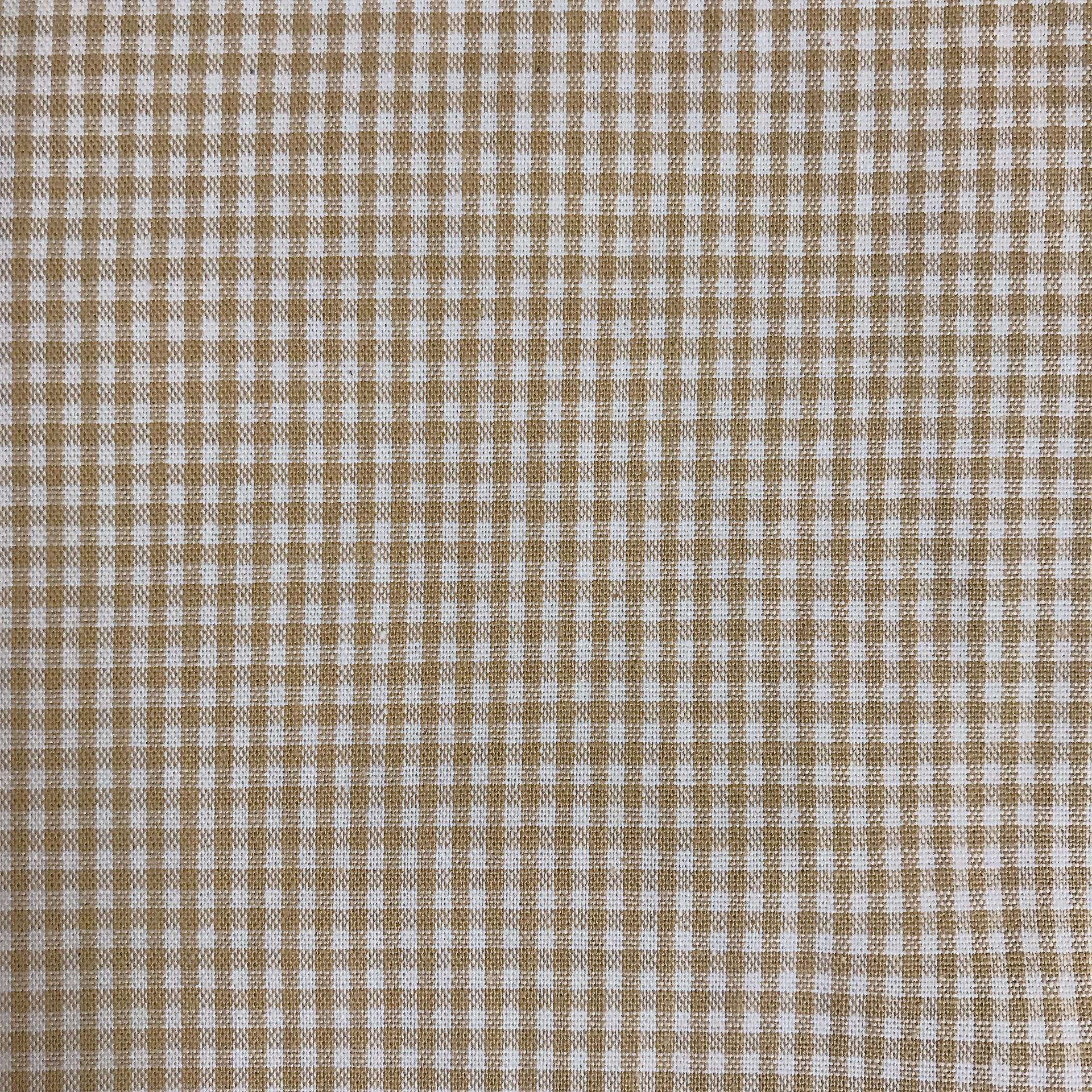 Brown and White Mini Gingham Curtain