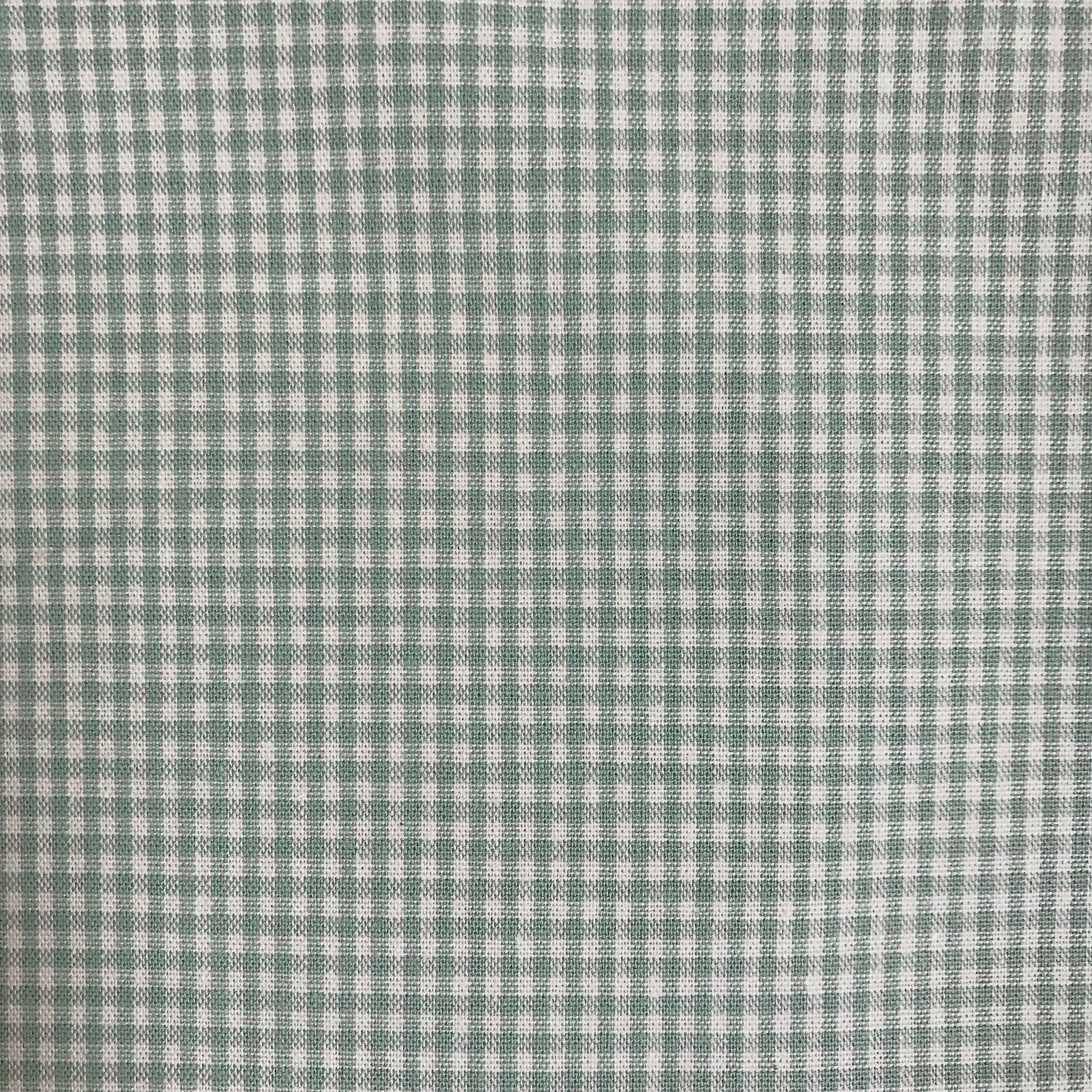 Mint and White Mini Gingham Curtain