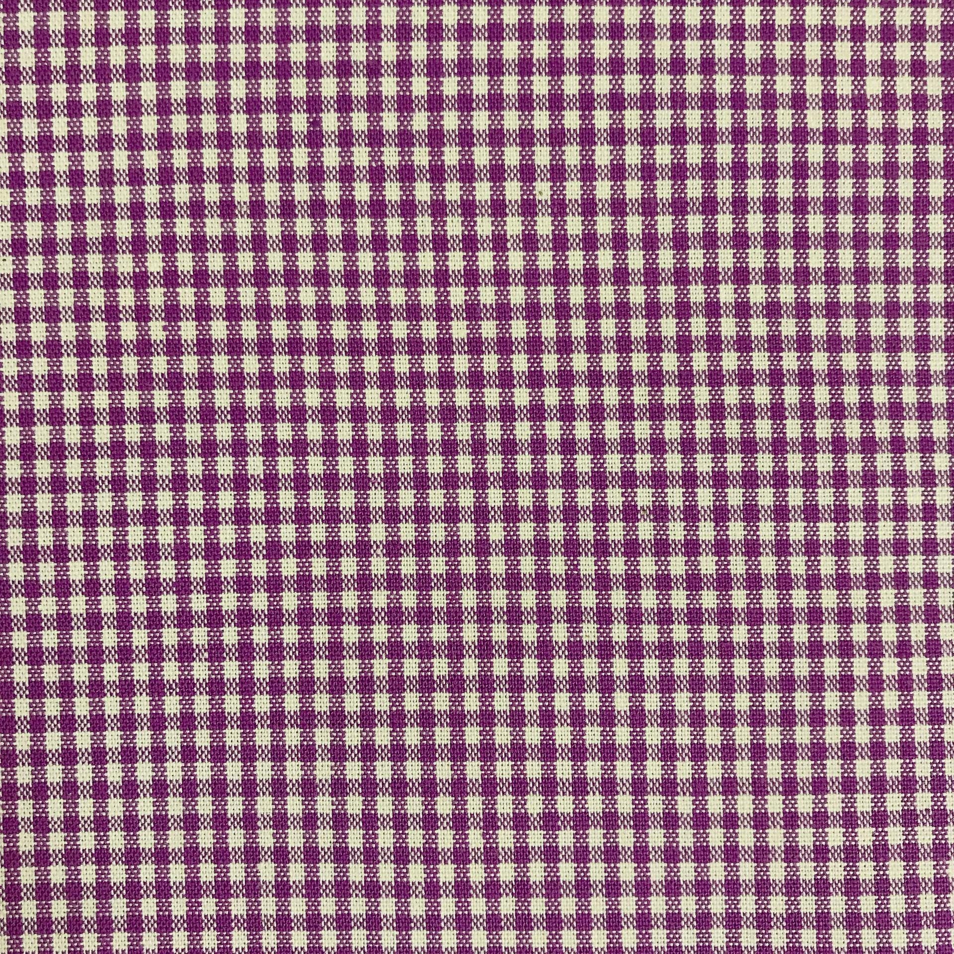 Plum Purple and White Mini Gingham Curtain
