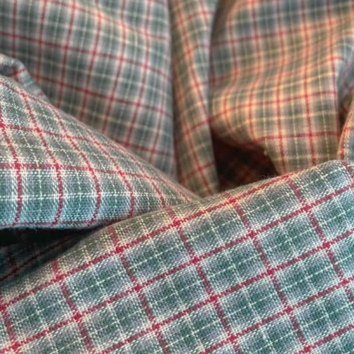 Deep Green Red and Grey Plaid Curtain