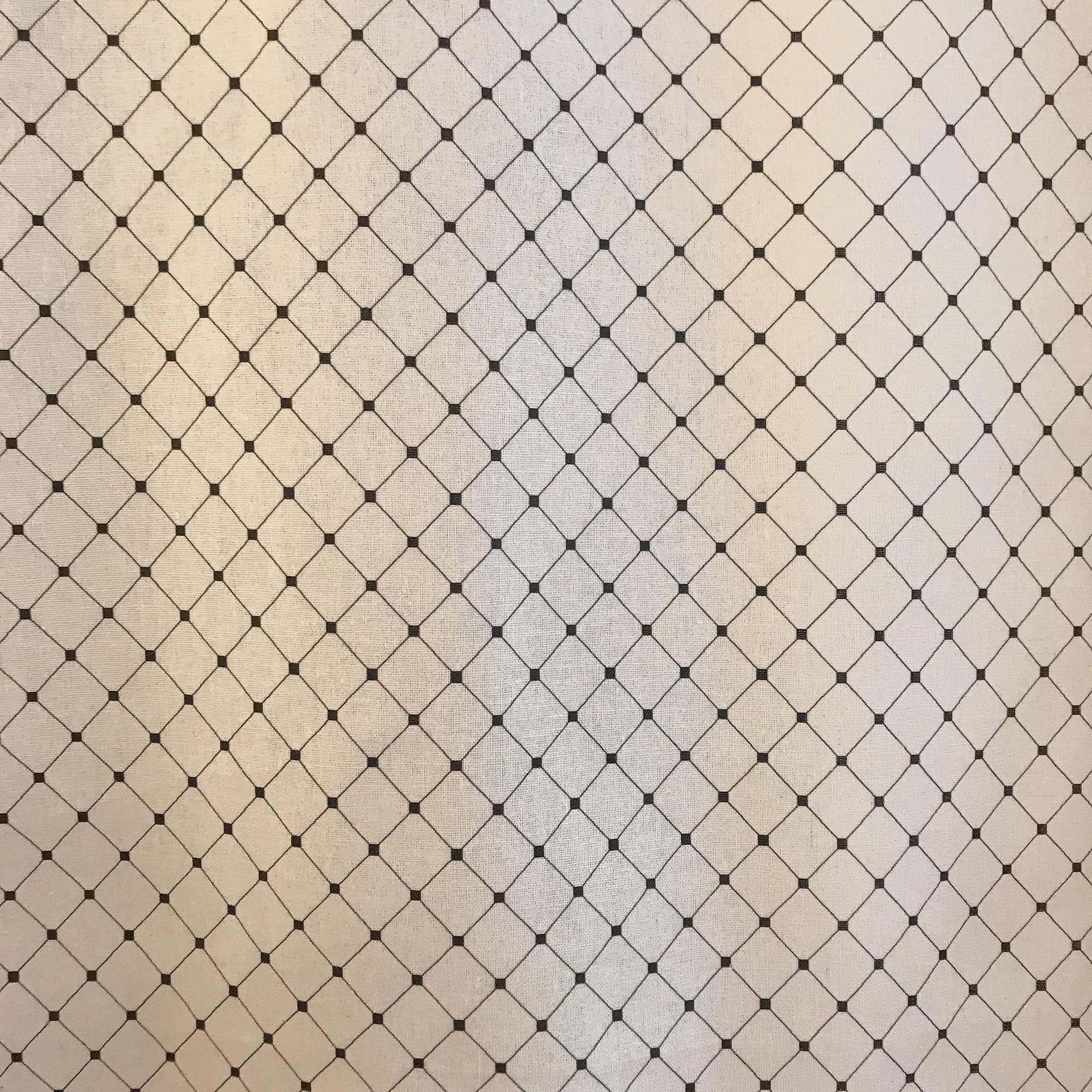 Black Dots Linen Curtain on White